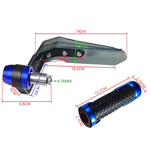 4 In 1 Motorcycle Modification Accessories Horn Windshield Windproof Protective Cover+Handlebar Plastic Throttle Grip Accessories(Red)