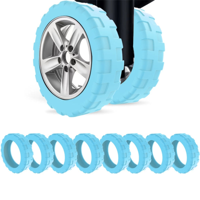 8pcs /Set Luggage Wheel Silicone Protective Cover Swivel Chair Wheel Sound Reducing Cover, Size: Large 5-7cm Wheels(4 Generation Luminous Blue)