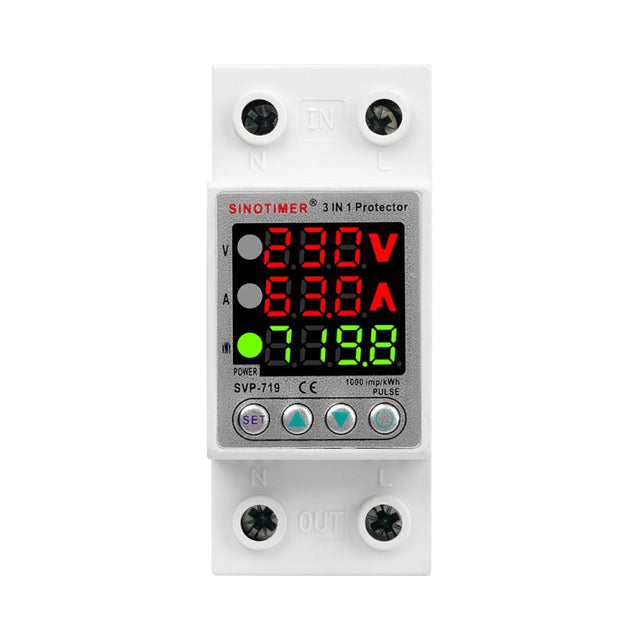 SINOTIMER SVP-719 63A_N Over Under Voltage Protector Electricity Usage Monitor Power Voltmeter