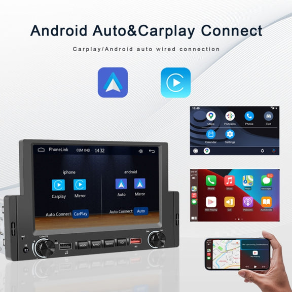 6.2 Inch MP5 Player Single Butt Universal Wired CarPlay Car Monitor, Model: Standard