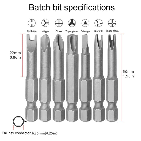 5pcs / Set Triangular Plum Blossom Chrome Vanadium Steel Bit Set Appliance Repair Electrical Drill Accessories With Magnetic