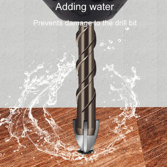 6mm Hexagonal Shank Spiral Flute Cross Alloy Drill Bits Glass Tile Four Edge Drivers