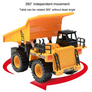 2.4G RC Dumper Truck Simulation Engineering Vehicle Model Children Electrical RC Truck Toy(Yellow)