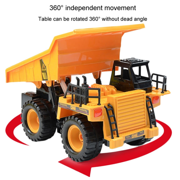 2.4G RC Dumper Truck Simulation Engineering Vehicle Model Children Electrical RC Truck Toy(Yellow)