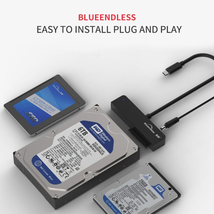 Blueendless US35 USB3.0 To SATA Adapter 2.5 / 3.5-Inch Hard Drive SSD Reader, Spec: USB3.0 EU Plug