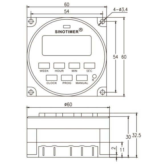 SINOTIMER TM618SH  1 Second Interval Digital LCD Timer Switch Programmable Time Relay 12V