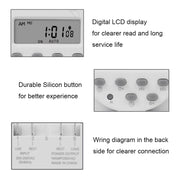 SINOTIMER CN101S-2 220V 1 Second Interval Digital LCD Timer Switch 7 Days Weekly Programmable Time Relay