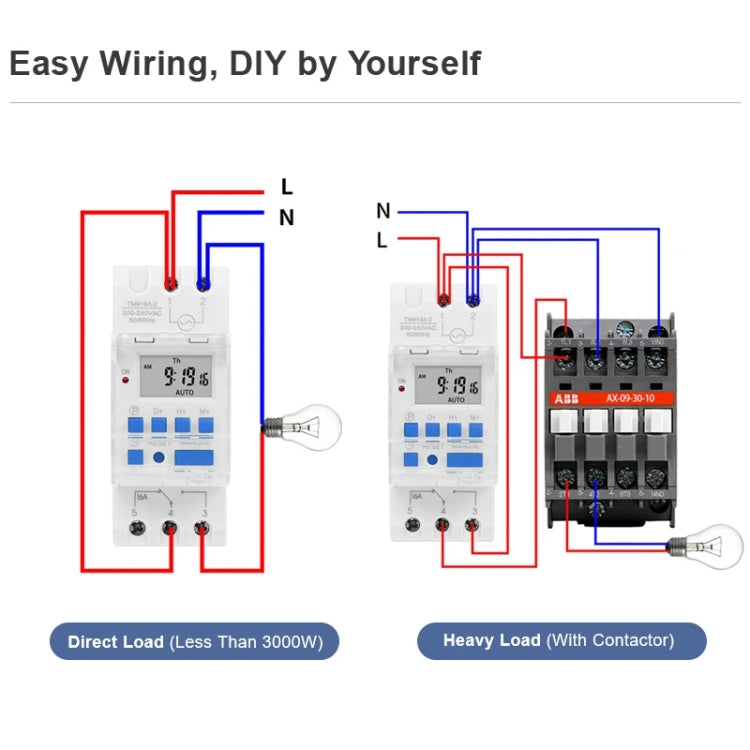 SINOTIMER TM919AK 85-265V AC 16A Din Rail Mount Digital Timer Switch Microcomputer Weekly Programmable Time Relay Control