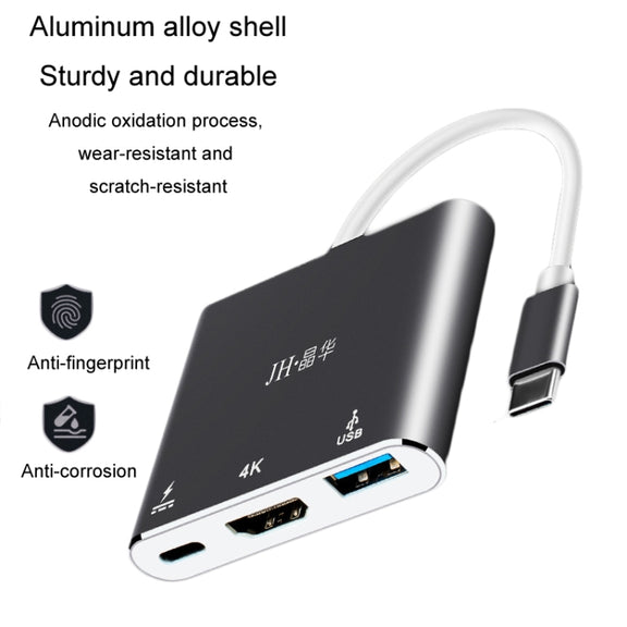 JINGHUA Z330 3 In 1 Type-C Docking Station HDMI 4K Adapter USB3.0 Interface Converter