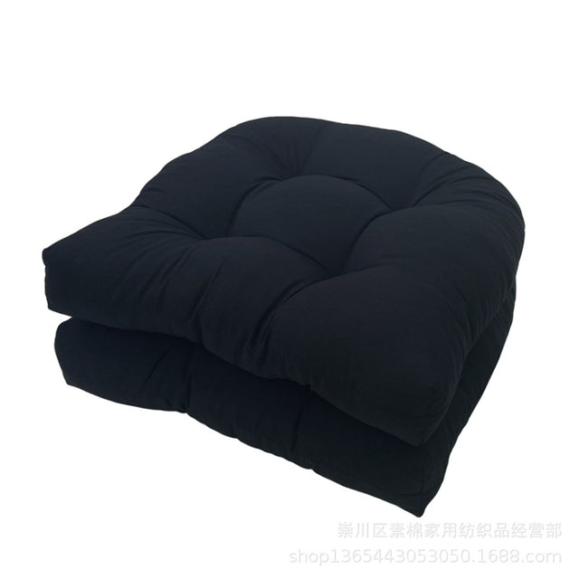 1pair 48 x 48cm Garden Patio Rattan Chair Water-resistant Cushion Thick Soft Sofa Cushion(Black)