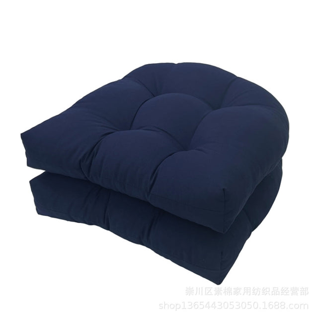 1pair 48 x 48cm Garden Patio Rattan Chair Water-resistant Cushion Thick Soft Sofa Cushion(Navy Blue)