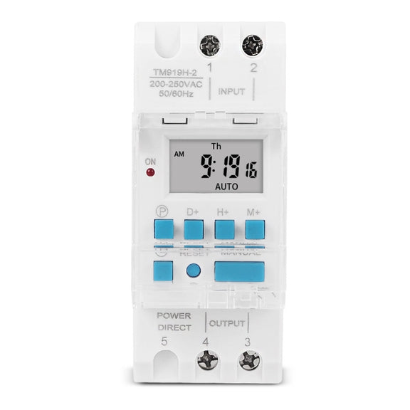 SINOTIMER TM919H-2 220V 16A DIN Rail 4 Pins Voltage Output Digital Switch Timer Automatic Cycle Timing Controller