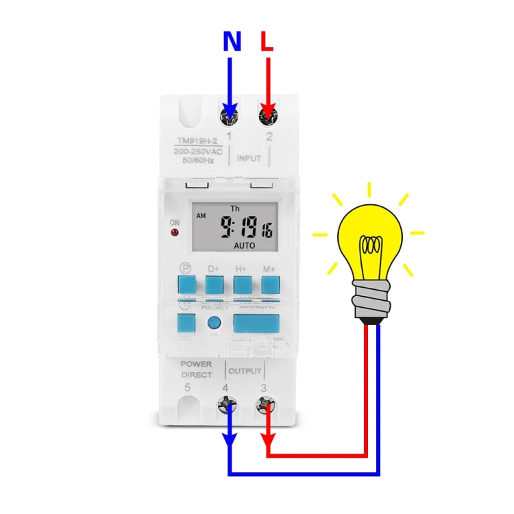 SINOTIMER TM919H-4 12V 16A DIN Rail 4 Pins Voltage Output Digital Switch Timer Automatic Cycle Timing Controller