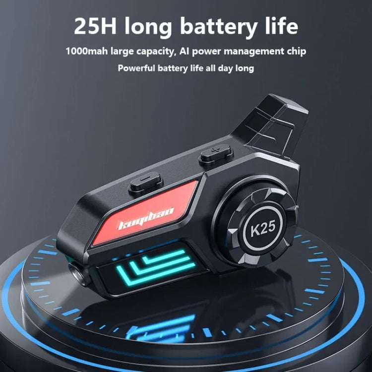KUQIBAO Motorcycle Helmet Water-resistant Bluetooth-compatible Headset With Light(Soft Microphone)