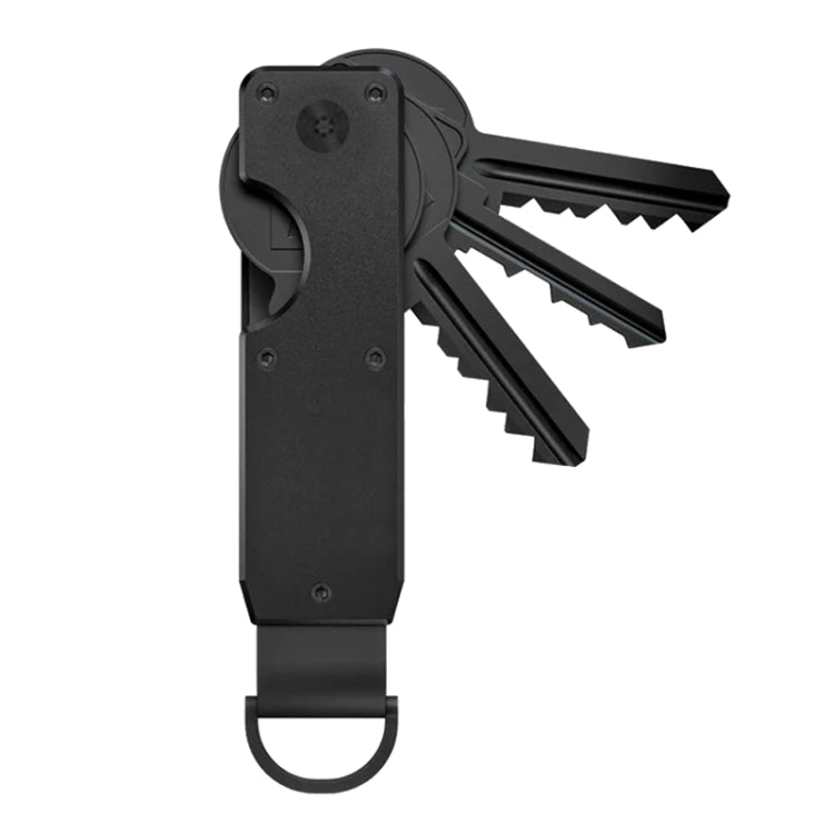 Compact Key Organizer Metal Key Chain Can Hold 2-6 Keys Black