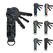 Compact Key Organizer Metal Key Chain Can Hold 2-6 Keys Black Forged Carbon