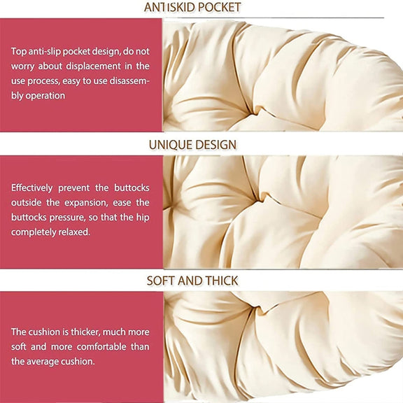 130x130cm Multifunctional Round Thickened Soft Hammock Cradle Cushion(Coffee)