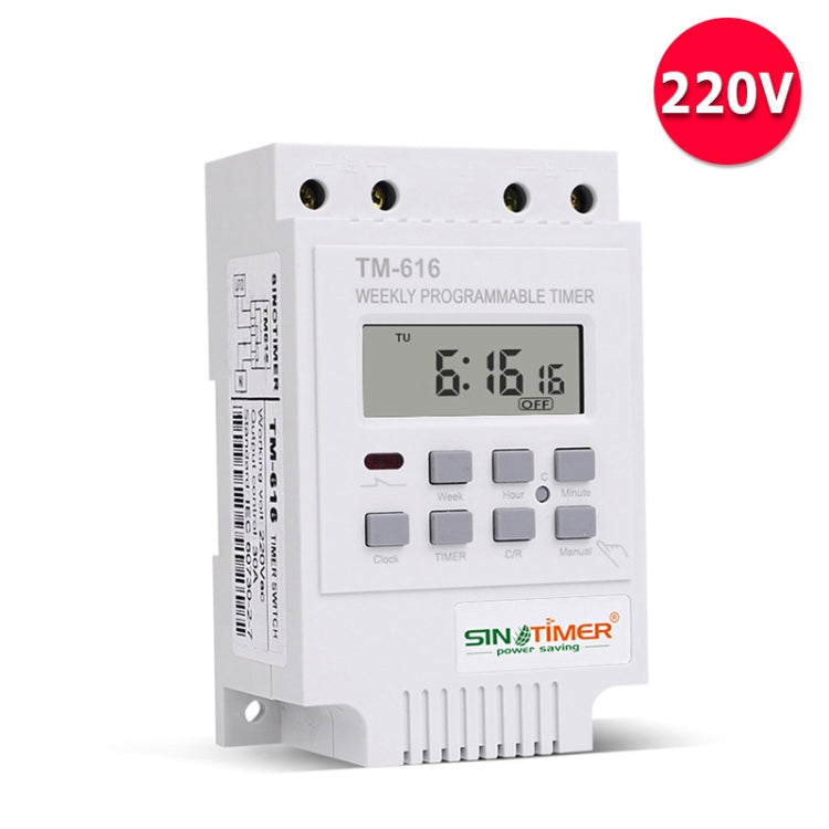SINOTIMER TM616W-2 220V 30A Weekly Programmable Digital Timer Switch Relay Control