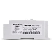 SINOTIMER TM616W-2 220V 30A Weekly Programmable Digital Timer Switch Relay Control