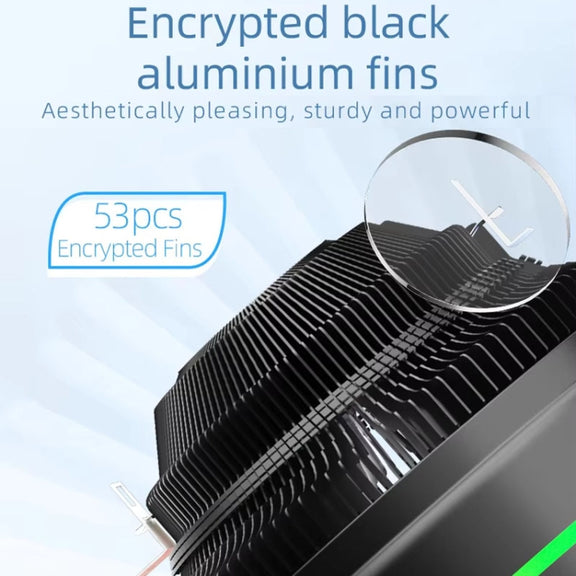 COOLMOON Ice Blade W120 LED Colorful Light 4Pin Cooler Desktop CPU Cooling Fan