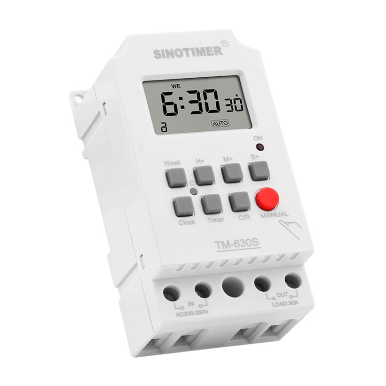 SINOTIMER TM630S-1 110V 30A Timer Switch 1 Second Interval Weekly Programmable Time Relay