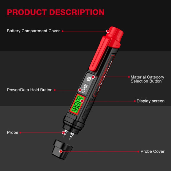HABOTEST Wood Moisture Content Rapid Tester