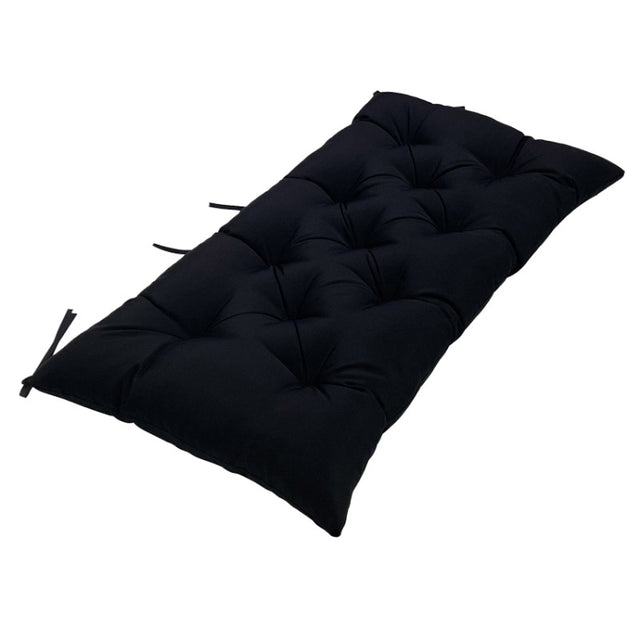 120x50x8cm Outdoor Bench Water-resistant Sunscreen Thickened Soft Cushion(Black)