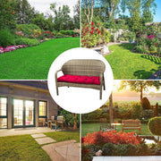 100x50x8cm Outdoor Bench Water-resistant Sunscreen Thickened Soft Cushion(Deep Coffee)