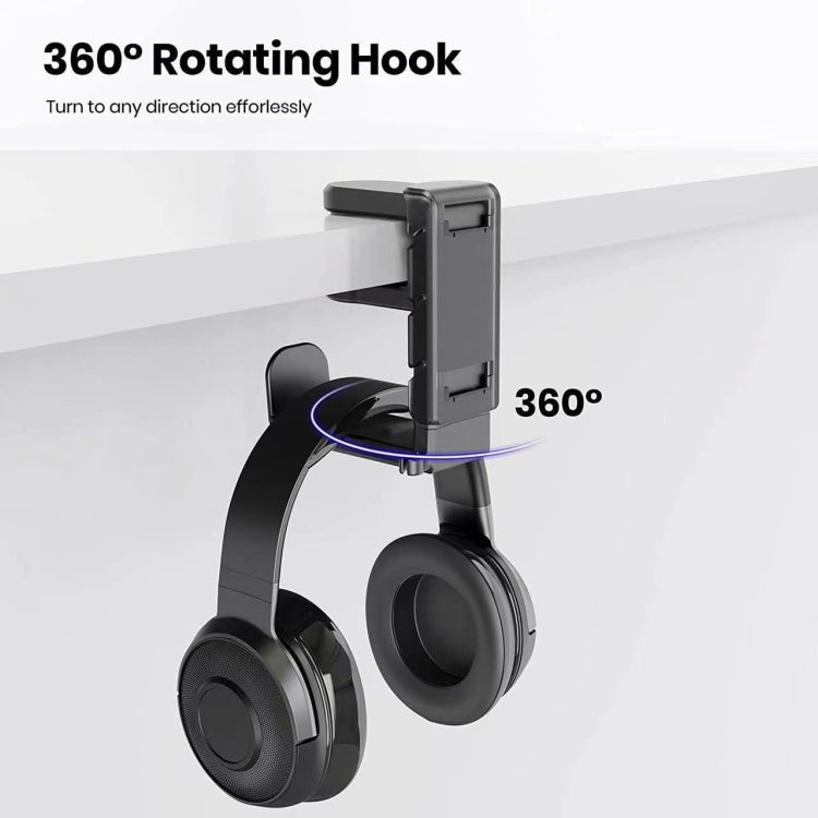 360 Degree Rotation Headset Bracket With Game Handle Organizer(Black)