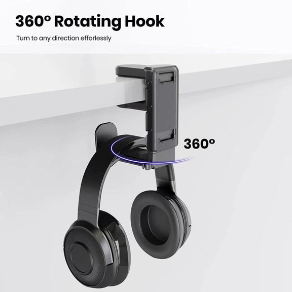 360 Degree Rotation Headset Bracket With Game Handle Organizer(Black)