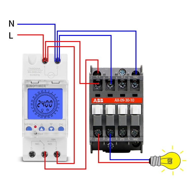 SINOTIMER  TM929AKL 85-265V 16A 24hrs Digital Analogue Din Module Time Switch With Backlight