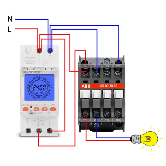 SINOTIMER  TM929BKL 85-265V 30A 24hrs Digital Analogue Din Module Time Switch With Backlight
