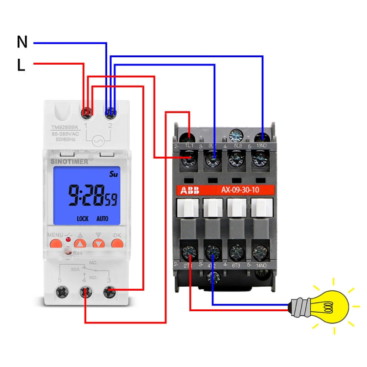 SINOTIMER TM928SBKL 85-265V 30A  1 Second to 168 Hours Programmable Electronic Time Switch