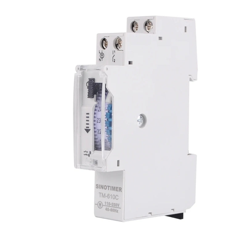 SINOTIMER  TM610C 110-250V 16A Quartz Mechanical Timer 24 Hours Programmable Din Rail Relay