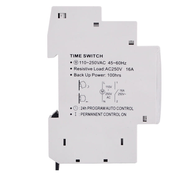 SINOTIMER  TM610C 110-250V 16A Quartz Mechanical Timer 24 Hours Programmable Din Rail Relay