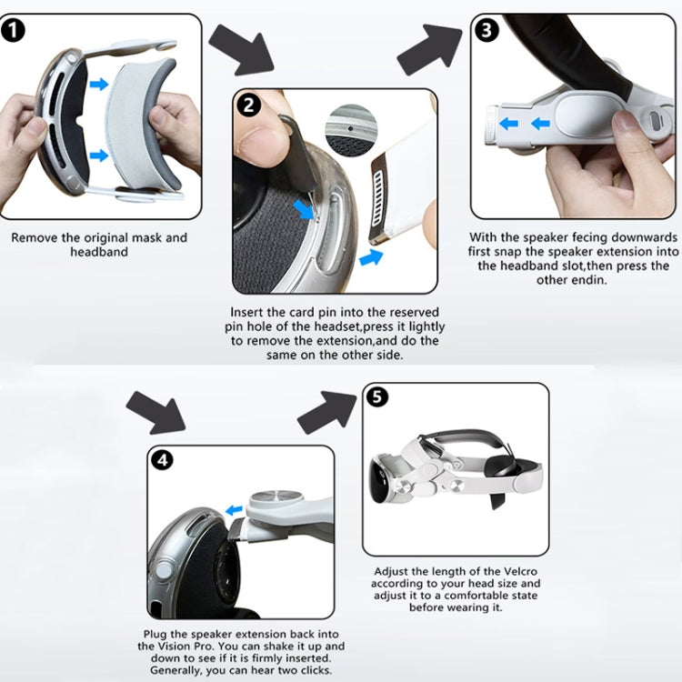 For Apple Vision Pro VR Headset Replaceable Elite Strap Comfort Adjustable Headband