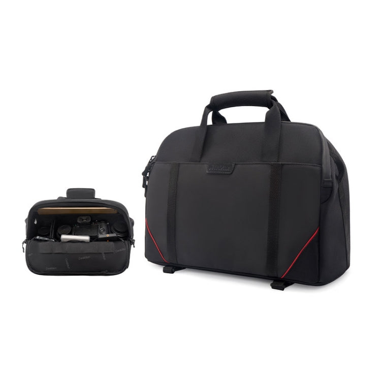 Cwatcun D109 Portable Casual Water-resistant Multi-Function Camera Storage Photography Bag, Color: Medium Black