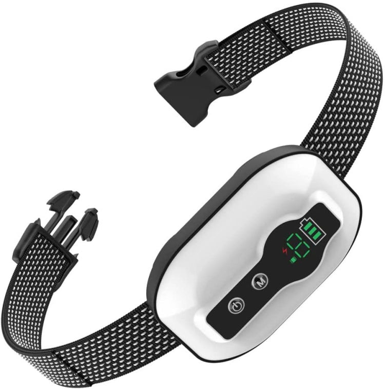 Anti-False Triggering Dog Bark Collar Water-resistant Bark Stopper with 5 Adjustable Sensitivity(White)