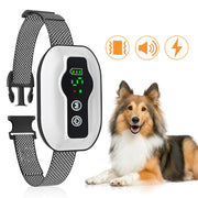 Anti-False Triggering Dog Bark Collar Water-resistant Bark Stopper with 5 Adjustable Sensitivity(White)