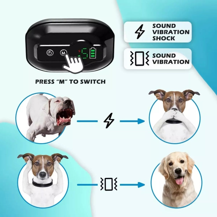 Anti-False Triggering Dog Bark Collar Water-resistant Bark Stopper with 5 Adjustable Sensitivity(White)