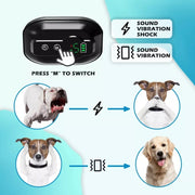 Anti-False Triggering Dog Bark Collar Water-resistant Bark Stopper with 5 Adjustable Sensitivity(White)