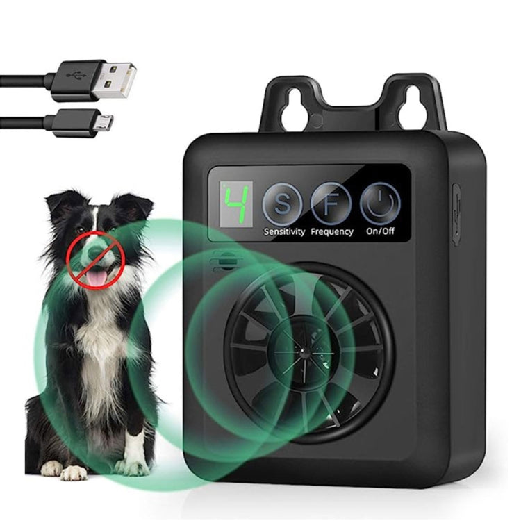 K6 Digital Display Intelligent Ultrasonic Barking Control Device Dog Training Device Repellent Device(Black)