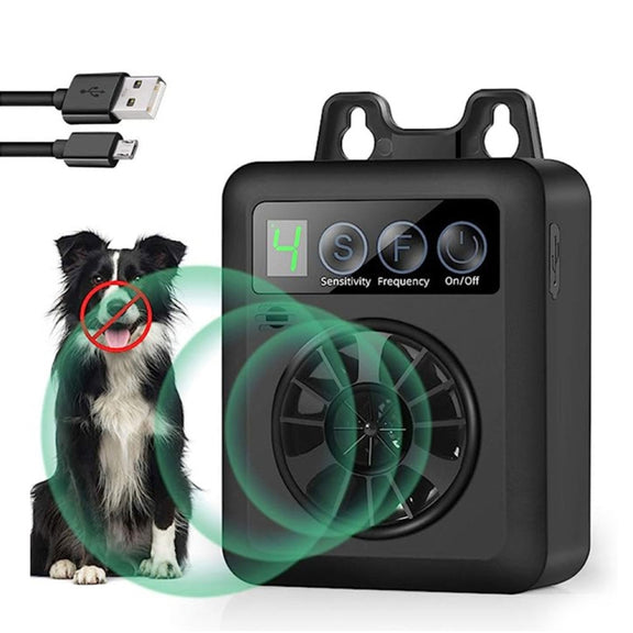 K6 Digital Display Intelligent Ultrasonic Barking Control Device Dog Training Device Repellent Device(Black)