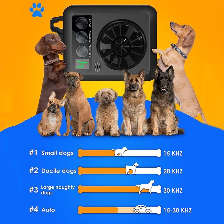 K6 Digital Display Intelligent Ultrasonic Barking Control Device Dog Training Device Repellent Device(Black)