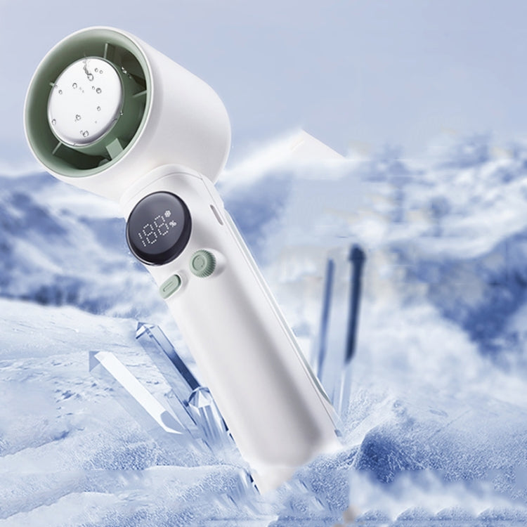 Turbo Handheld Small Fan Outdoor 100-speed Cooling Fan Built-in 4000 mAh Battery(White)