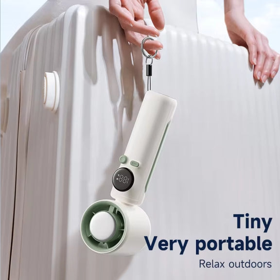 Turbo Handheld Small Fan Outdoor 100-speed Cooling Fan Built-in 4000 mAh Battery(Grey)