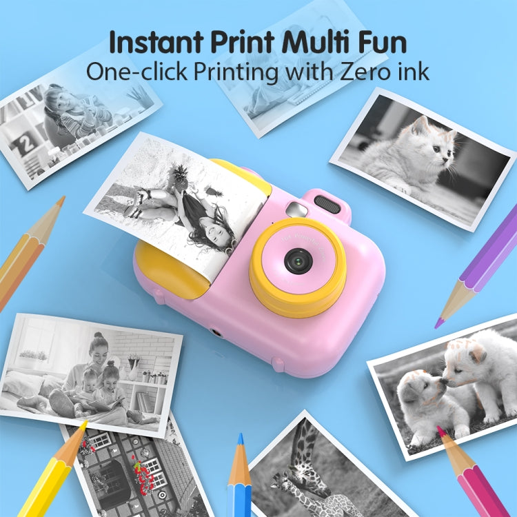 2.4-Inch Smart Digital Kids Thermal Printing Camera With Printing Paper, Color: 503J Blue Fixed Focus