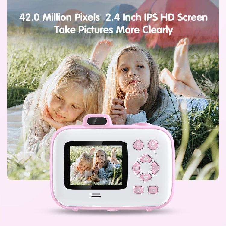 2.4-Inch Smart Digital Kids Thermal Printing Camera With Printing Paper, Color: 503J Blue Fixed Focus