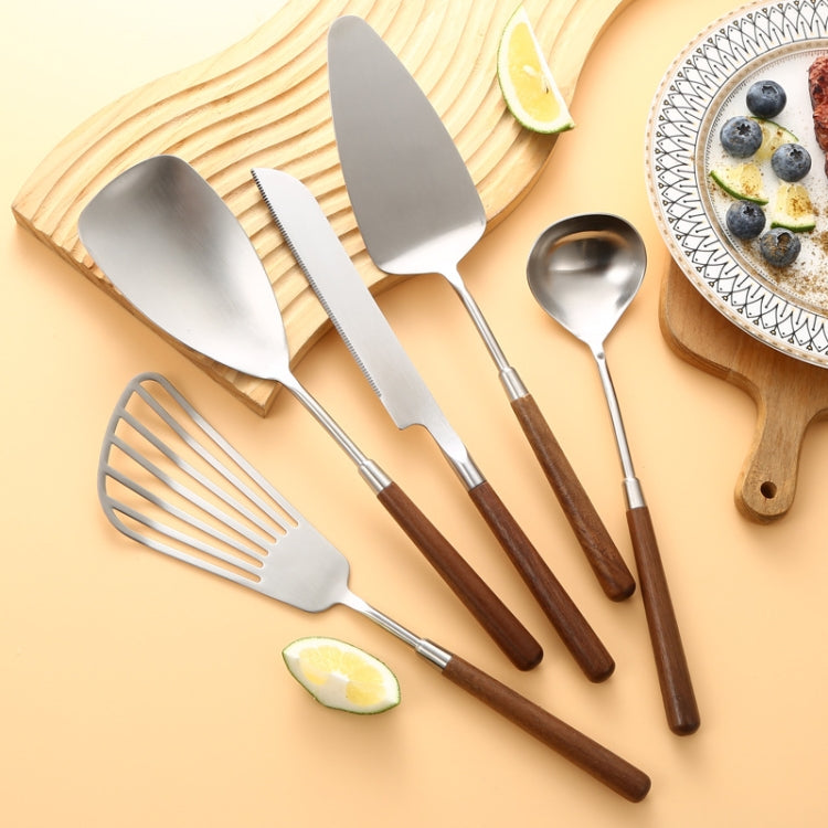 304 Stainless Steel Walnut Handle Cooking Tools Home Restaurant Kitchen Gadgets, Style: Cake Spatula