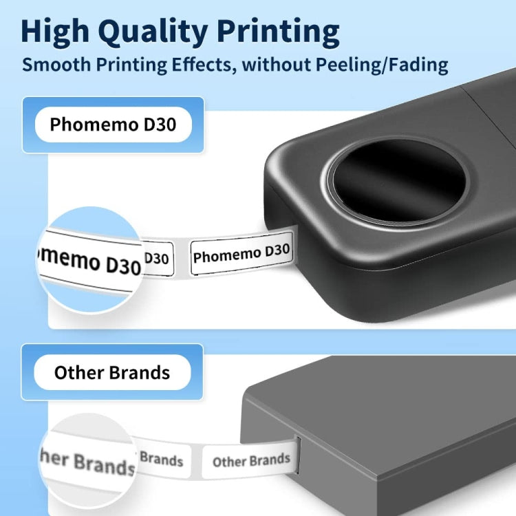 Phomemo D30 Thermal Label Printer Portable Bluetooth Mini Label Maker Machine With 1 Roll Paper White